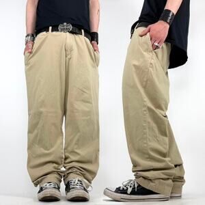 Vintage baggy wide leg y2k cream grunge archive skater work pants